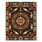Geometric Sunset Feather Tribal Medallion Rug