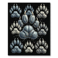 Monochromatic Gray Claw Impression Arrangement Rug
