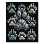 Monochromatic Gray Claw Impression Arrangement Rug