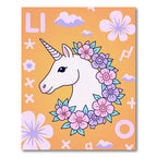 Whimsical Unicorn Floral Garland Rug