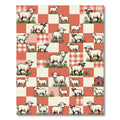 Cute Sheep on Red Gingham Check Rug