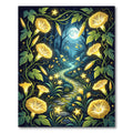 Luminous Golden Nocturnal Meadow Floral Rug