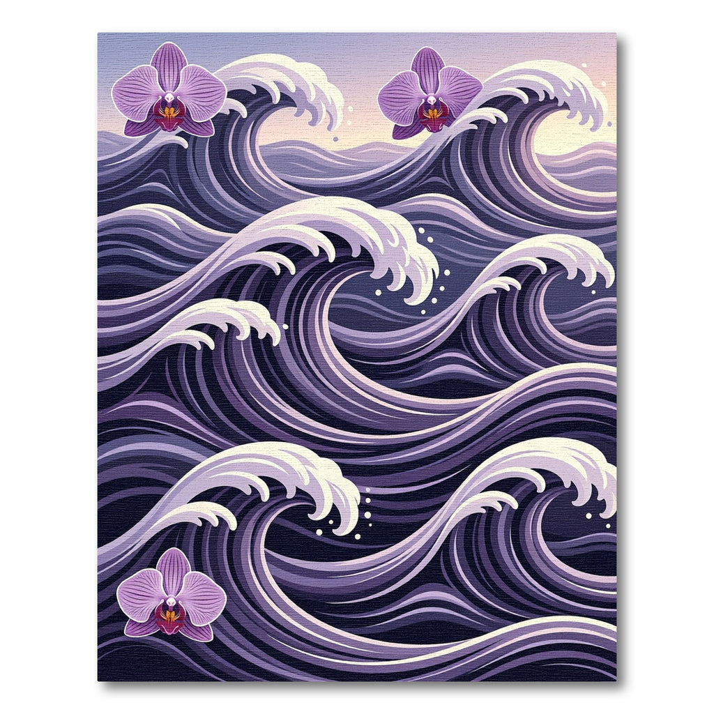 Purple Orchid Ocean Wave Rug