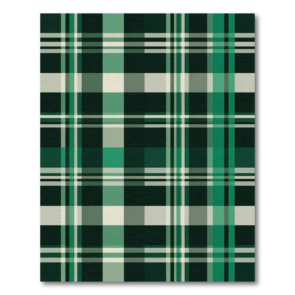 Emerald Forest Green Plaid Grid Rug