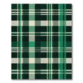 Emerald Forest Green Plaid Grid Rug
