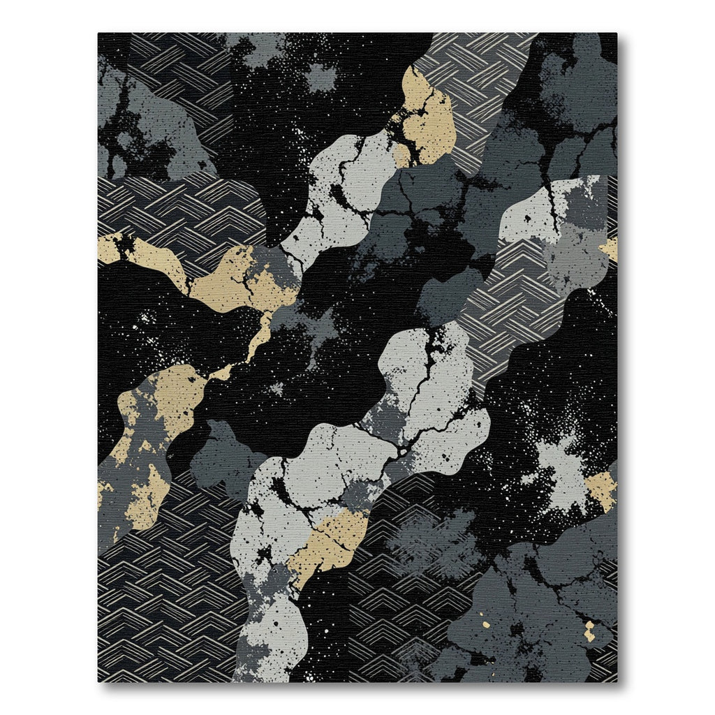 Abstract Terra Cotta Splatter Waves Rug