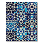 Navy Blue Starburst Geometric Medallion Rug