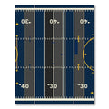 Navy Blue Striped Grid Sports Field Rug