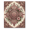 Ornate Rose Pink Floral Medallion Rug