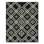 Gold Geometric Ethnic Diamond Ink Backdrop Rug
