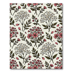 Vintage Pink Floral Botanical Meadow Rug
