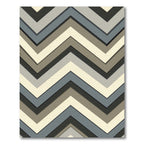 Modern Gray Chevron Zigzag Rug