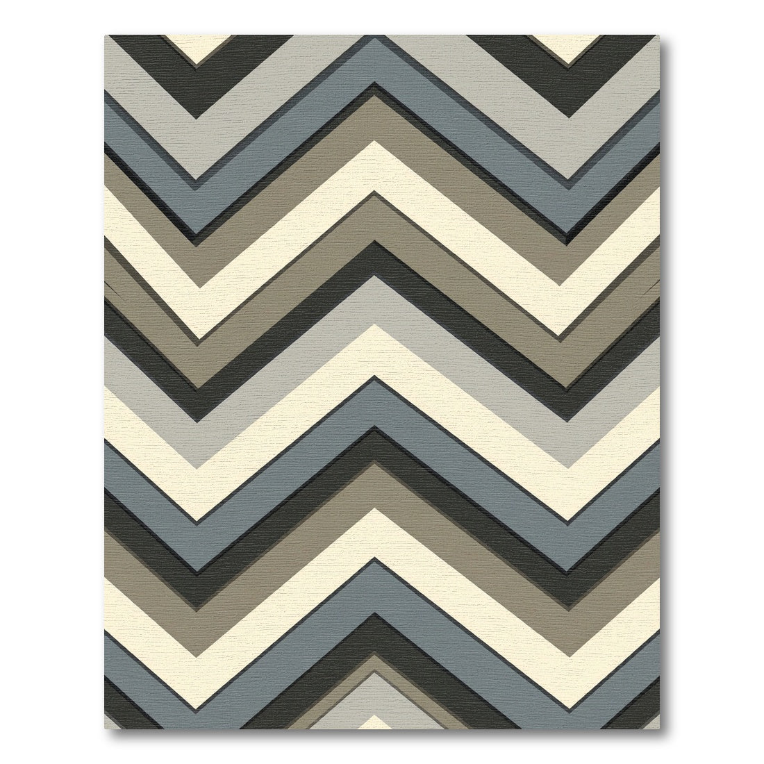 Modern Gray Chevron Zigzag Rug
