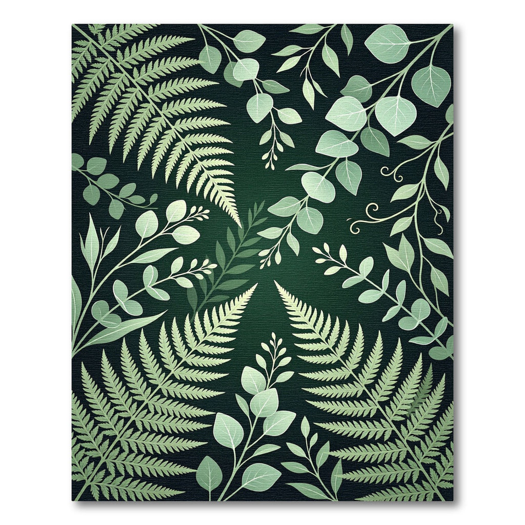 Lush Emerald Tropical Fern Foliage Rug