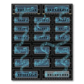 Neon Musical Harmonica Orchestral Grid Rug