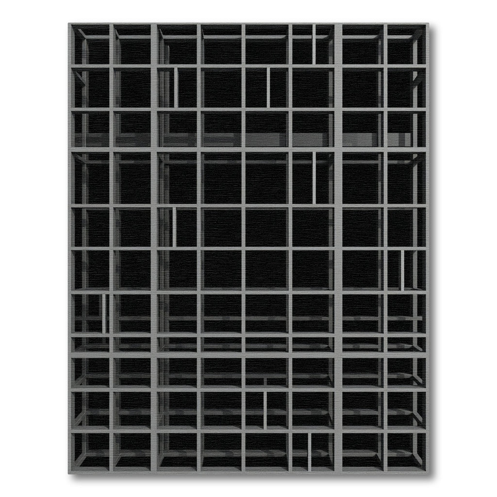 Minimalist Monochrome Architectural Grid Rug