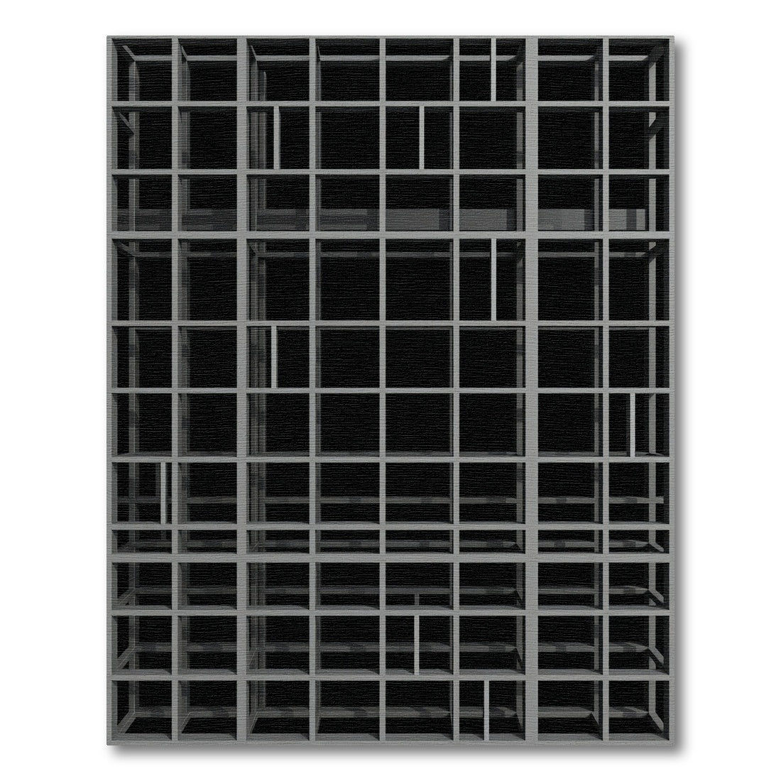 Minimalist Monochrome Architectural Grid Rug