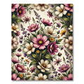 Elegant Pink Cosmos Botanical Floral Rug