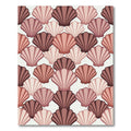 Scalloped Blush and Terracotta Shell Grid Rug