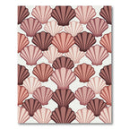 Scalloped Blush and Terracotta Shell Grid Rug