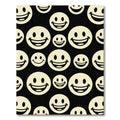 Bold Monochrome Smiling Faces Graphic Rug