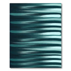 Teal Abstract Brush Stroke Lines Rug