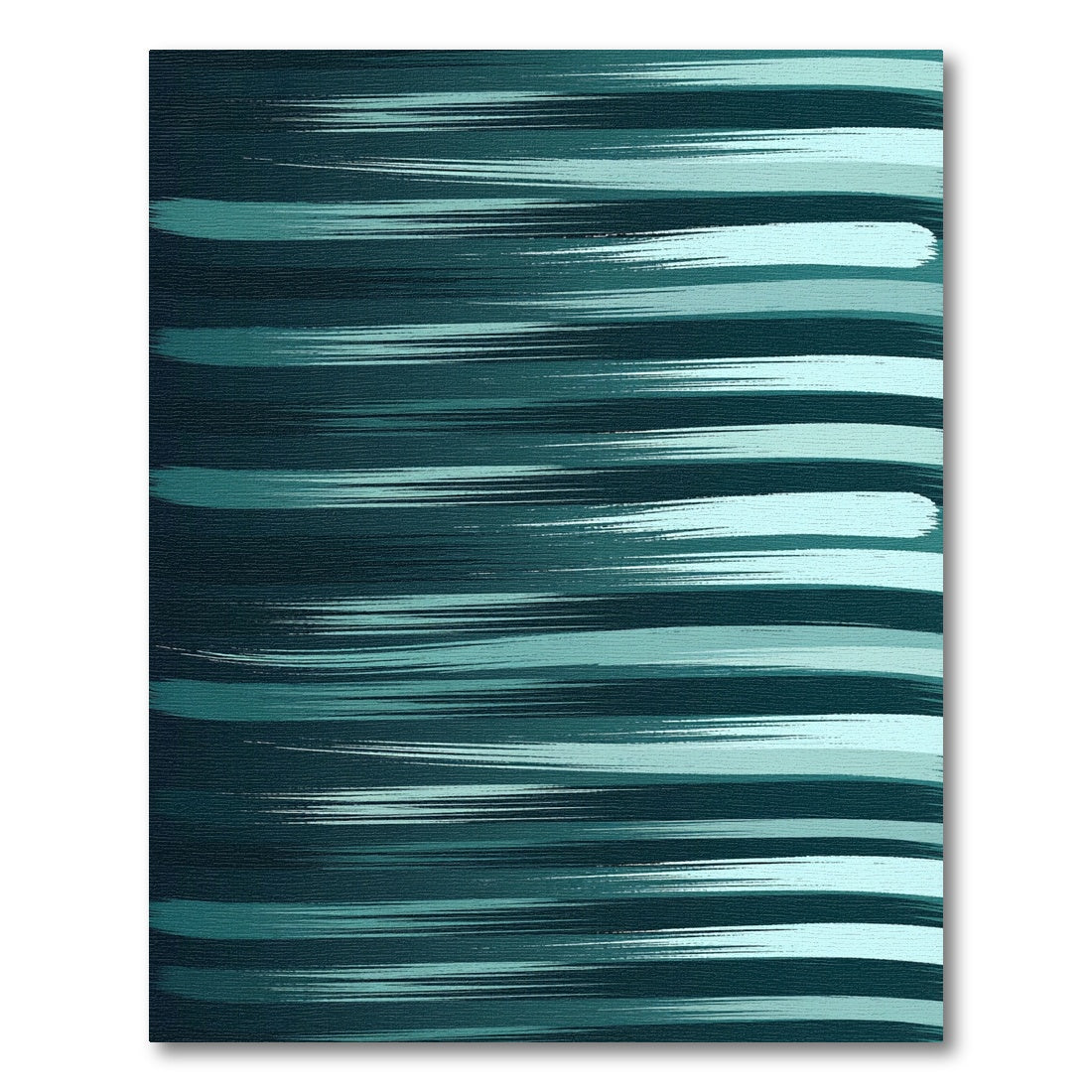 Teal Abstract Brush Stroke Lines Rug
