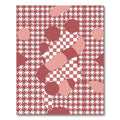 Modern Dusty Rose Houndstooth Checkered Art Rug