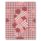 Modern Dusty Rose Houndstooth Checkered Art Rug