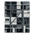 Industrial Concrete Grid Abstract Rug