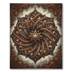 Ornate Amber Interlocking Star Motif Rug