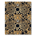 Golden Leopard Abstract Swirl Black Rug