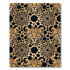 Golden Leopard Abstract Swirl Black Rug
