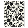Monochrome Floral Meadow Silhouette Rug