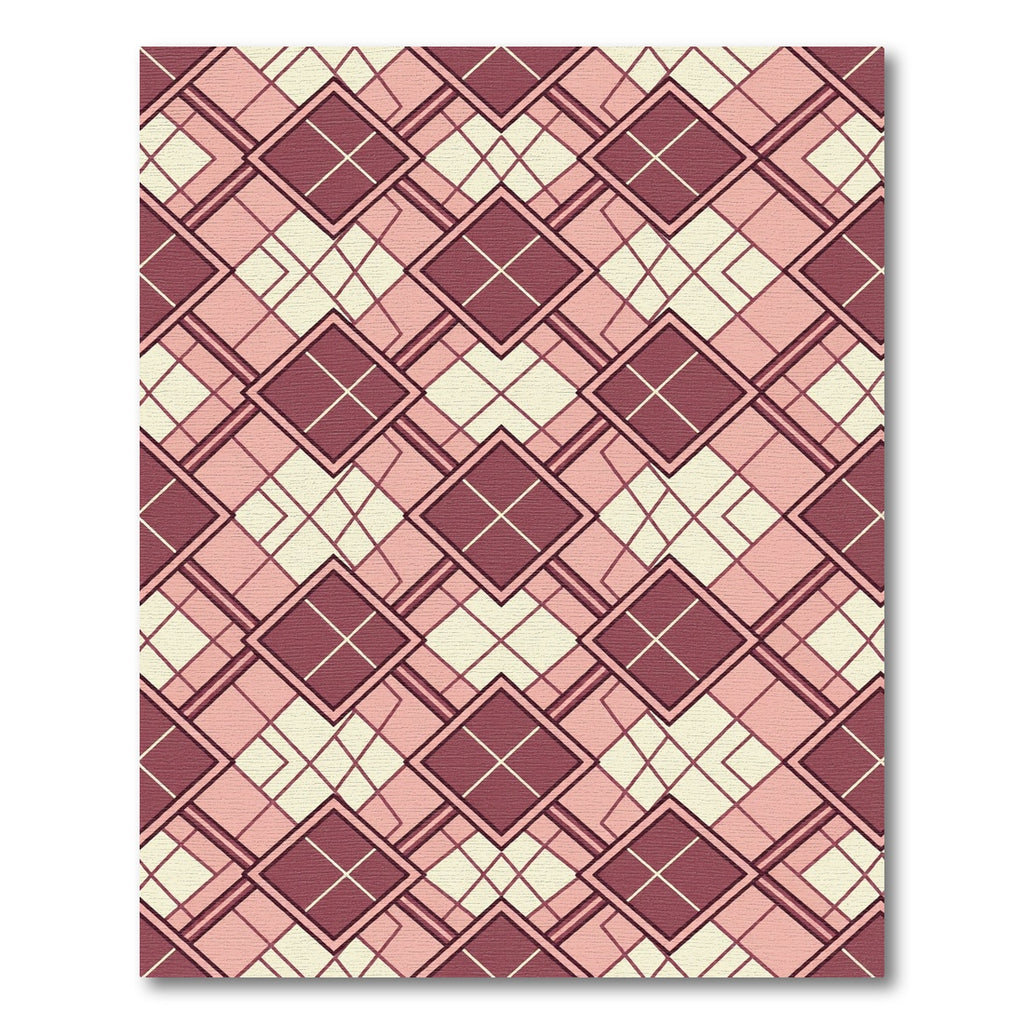 Crimson Burgundy Diamond Lattice Rug