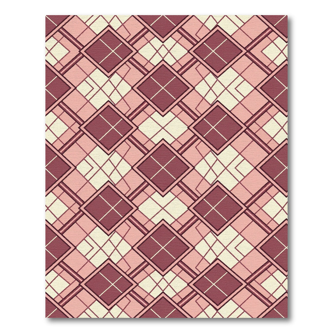 Crimson Burgundy Diamond Lattice Rug