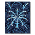 Deep Blue Fountain Fan Imagery Rug
