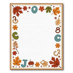 Autumn Leaves Alphabet Border with Acorn Rug