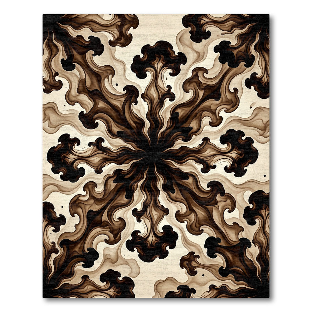 Dark Espresso Abstract Flowing Swirl Rug