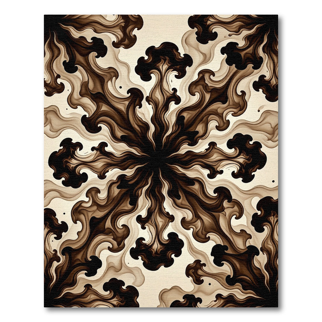 Dark Espresso Abstract Flowing Swirl Rug