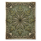 Ornate Green Leaf Medallion Revival Rug