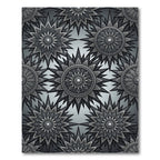 Monochromatic Celestial Starburst Geometric Tile Rug