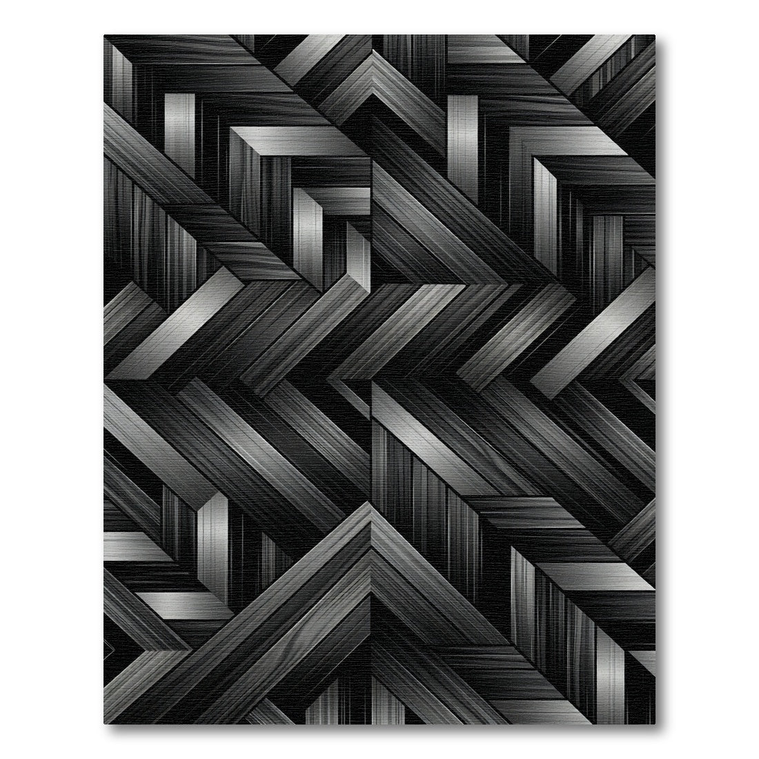 Monochrome Wood Grain Arrow Rug