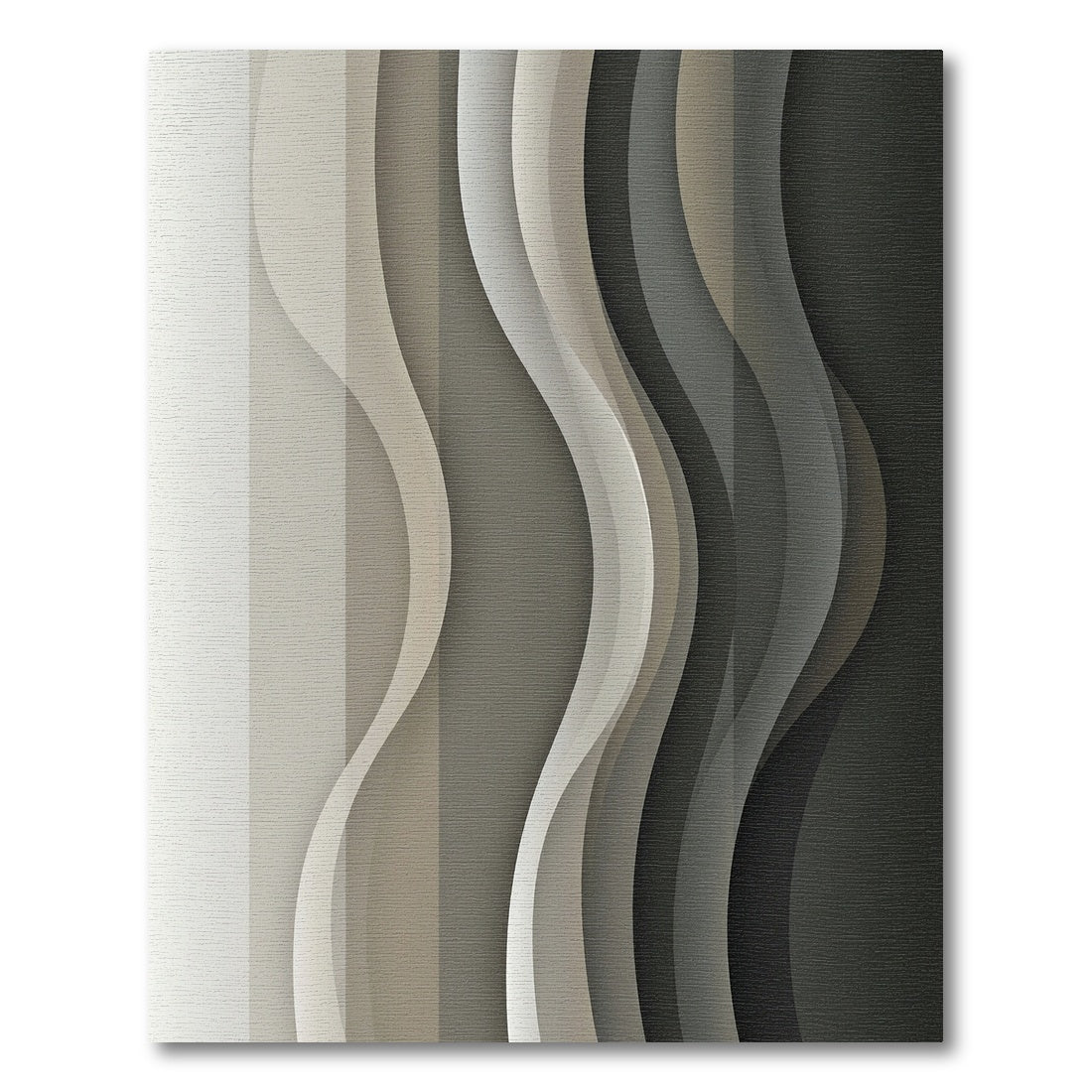 Neutral Tone Curving Stripes Rug