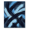 Abstract Navy and Sky Blue Swirl Rug