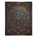 Ornate Royal Blue Gold Medallion Rug