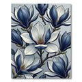 Elegant Indigo Magnolia Botanical Bloom Rug