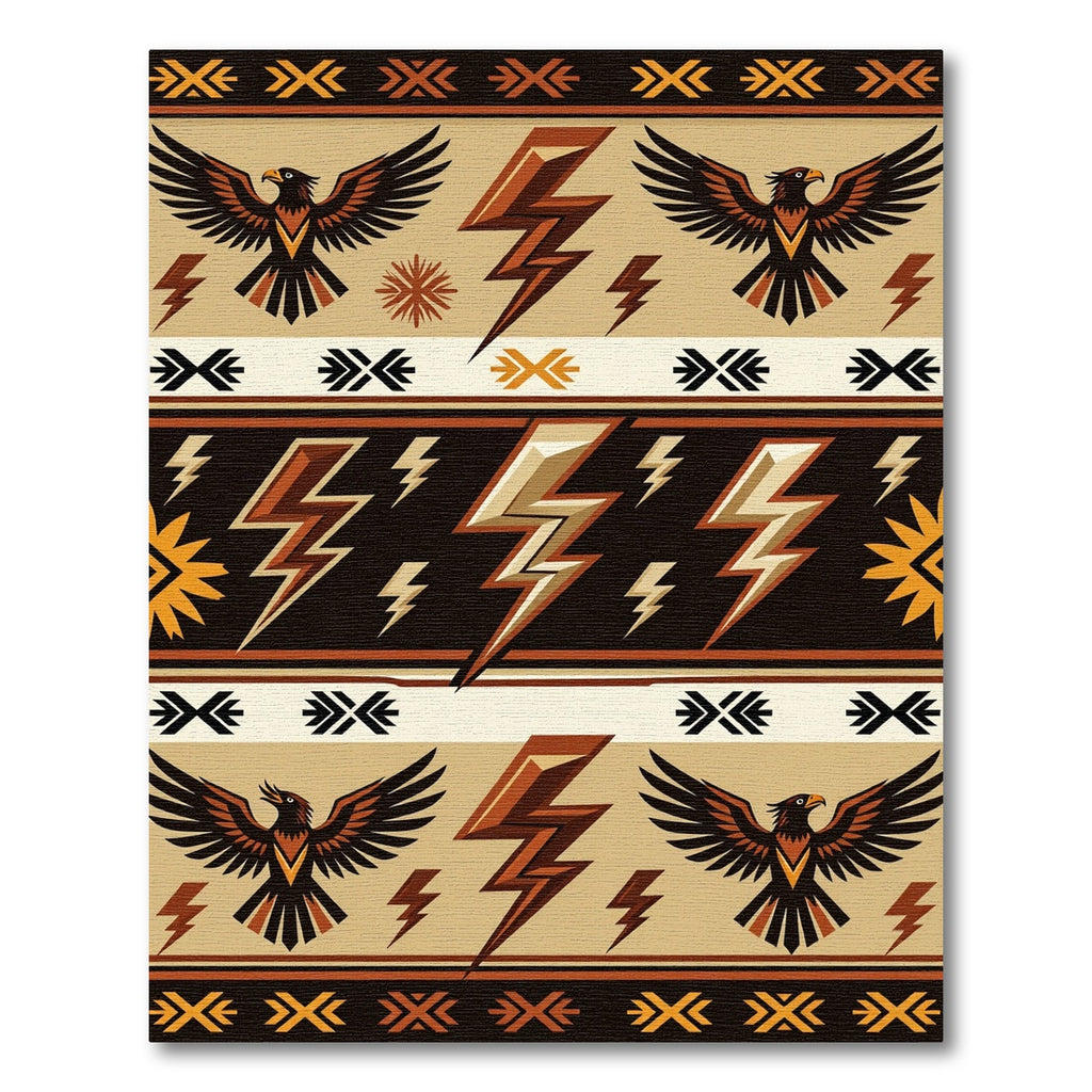 Southwestern Eagle Lightening Earthy Rug
