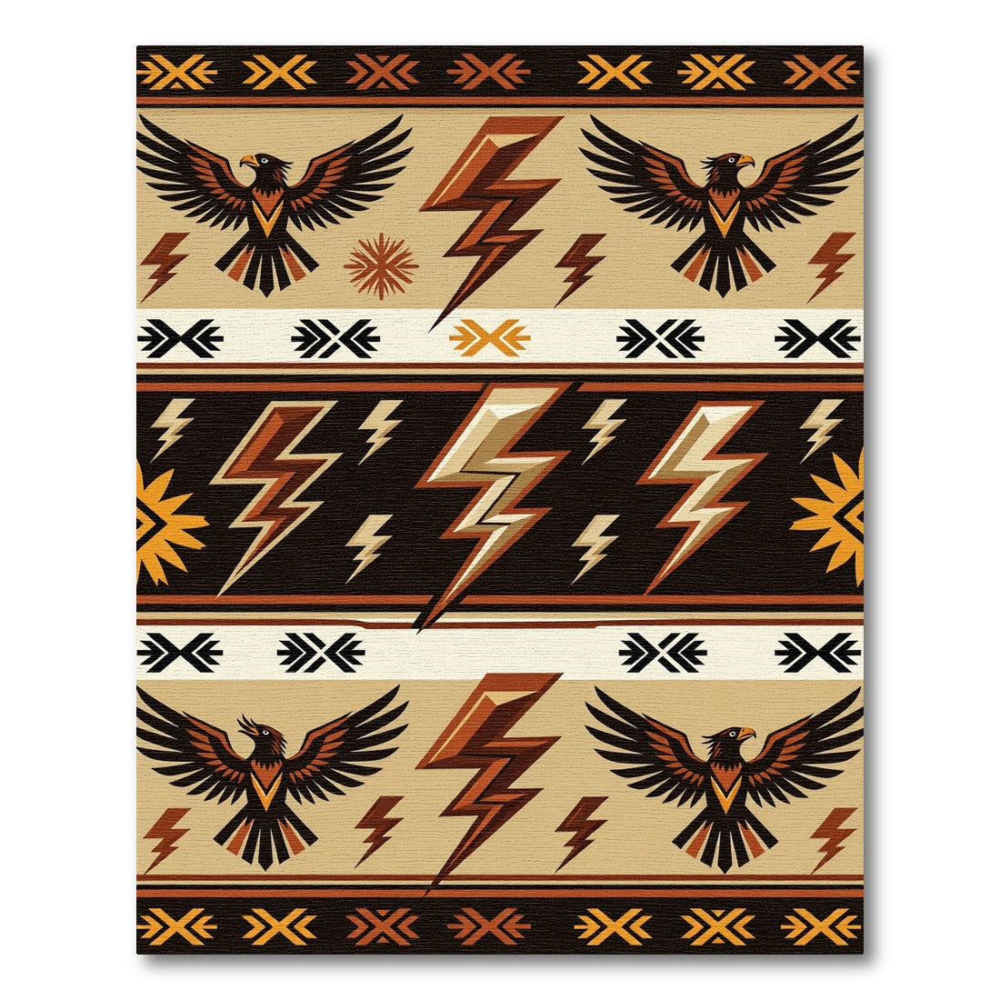 Southwestern Eagle Lightening Earthy Rug