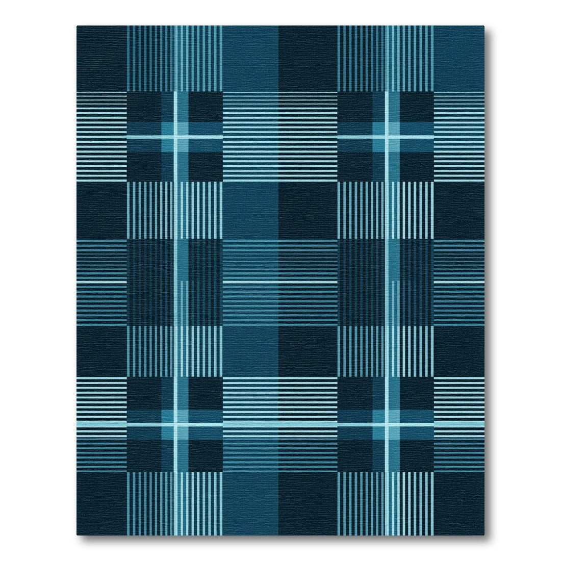 Deep Teal Plaid Lines Rectangles Rug